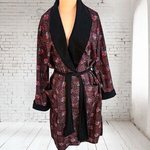 VTG Bullock & Jones Derek Rose Floral Brocade Bath Robe  Made In England Mens XL